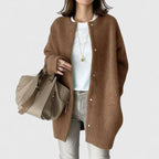 Women's dark grey tailored jacket with a button-front closure