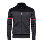 Men's black crew neck knitted jumper for autumn layering