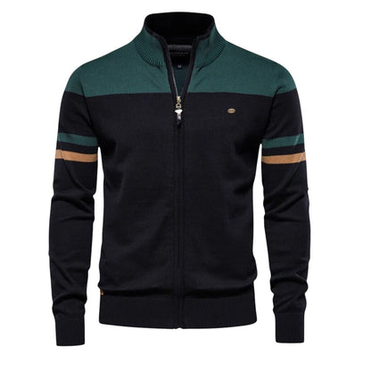 Men's black crew neck knitted jumper for autumn layering