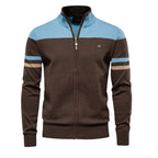 Men's black crew neck knitted jumper for autumn layering
