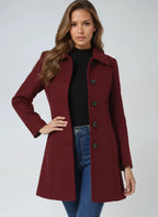 Women's a-line wool coat with satin lining