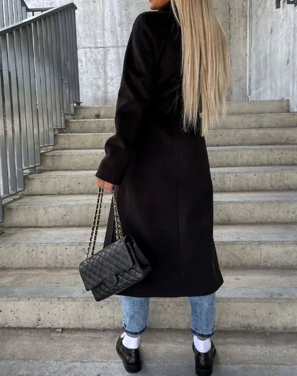 Women's long double breasted coat