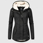 Women's Faux Fur Hood Sherpa-Lined Insulated Jacket With Zip Front