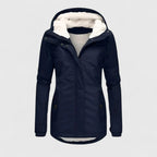 Women's Faux Fur Hood Sherpa-Lined Insulated Jacket With Zip Front