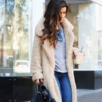 Winifred | Women's Insulated Longline Borg Teddy Coat for Cooler Autumn Days