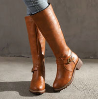 Olivia | Women's Chunky Sole Ankle Boots in Faux Leather for Autumn Wear