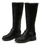 Women's brown chunky sole ankle boots in faux leather for autumn
