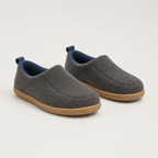 Fleece-lined house shoes with supportive cushioned sole