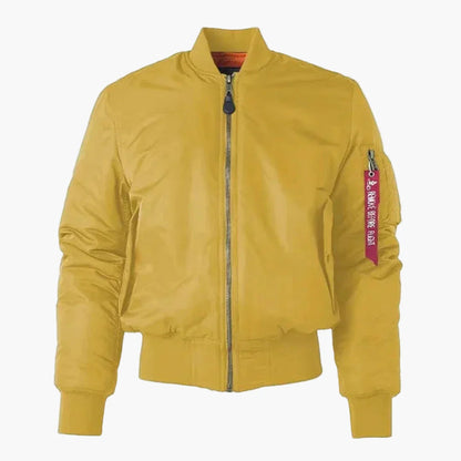 Unisex red bomber jacket in a classic street-style silhouette