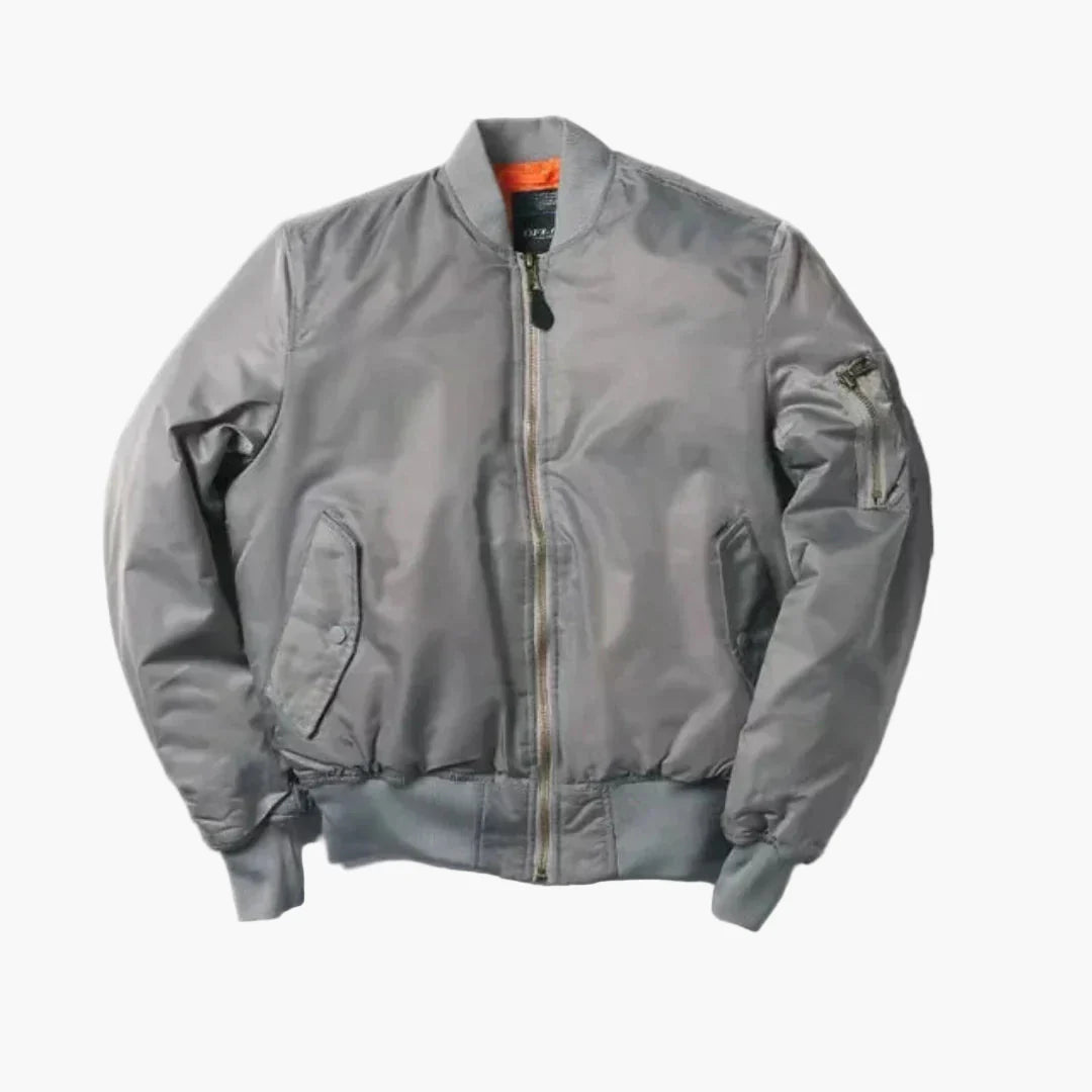 Unisex black bomber jacket in a classic street-style silhouette