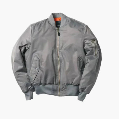 Unisex black bomber jacket in a classic street-style silhouette