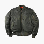 Unisex black bomber jacket in a classic street-style silhouette