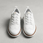 Slate Blue men's faux leather Oxford-style trainers with a lace-up front