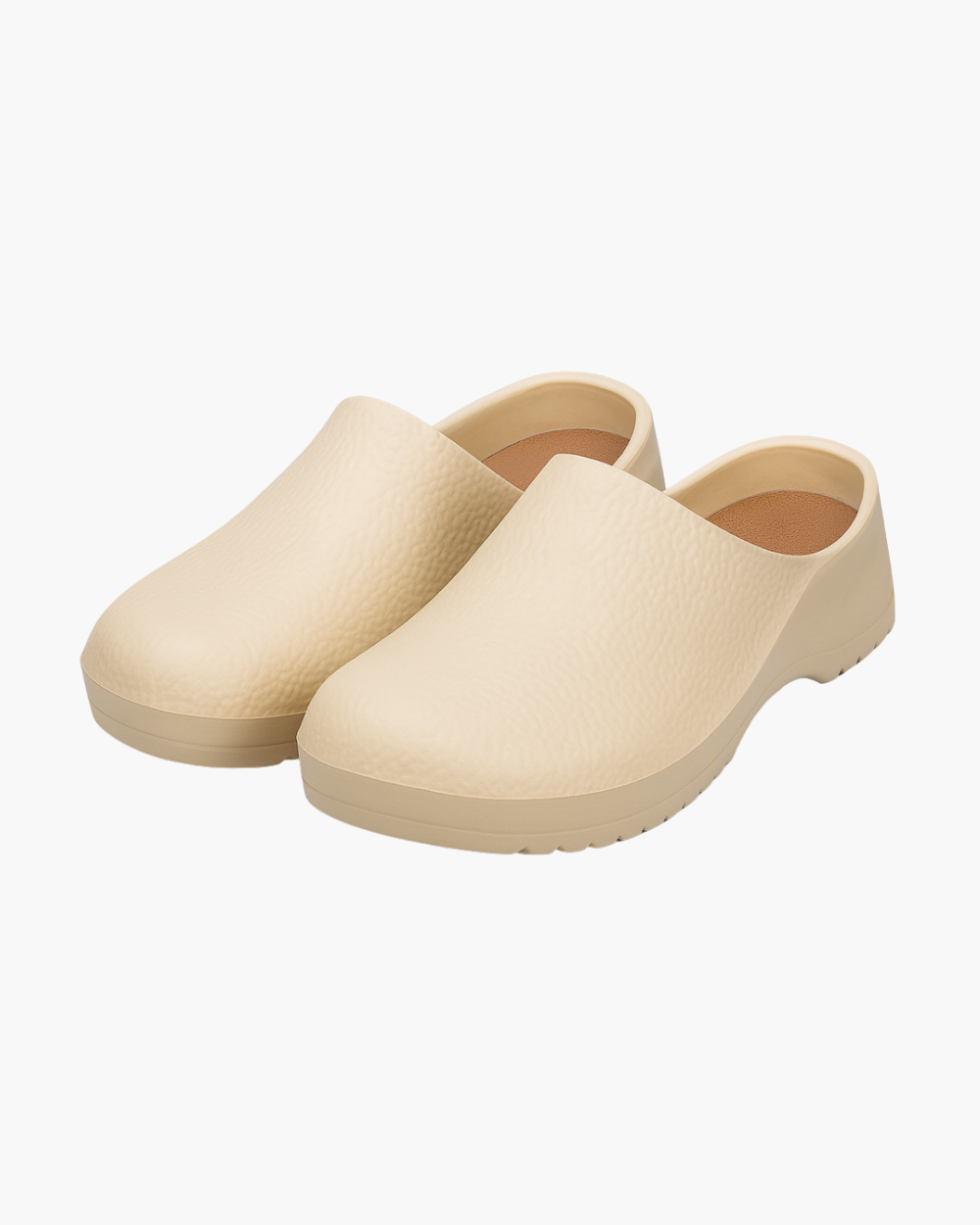 Slip-on comfort clogs, product still life