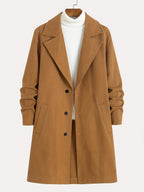 Tailored longline coat, product still life