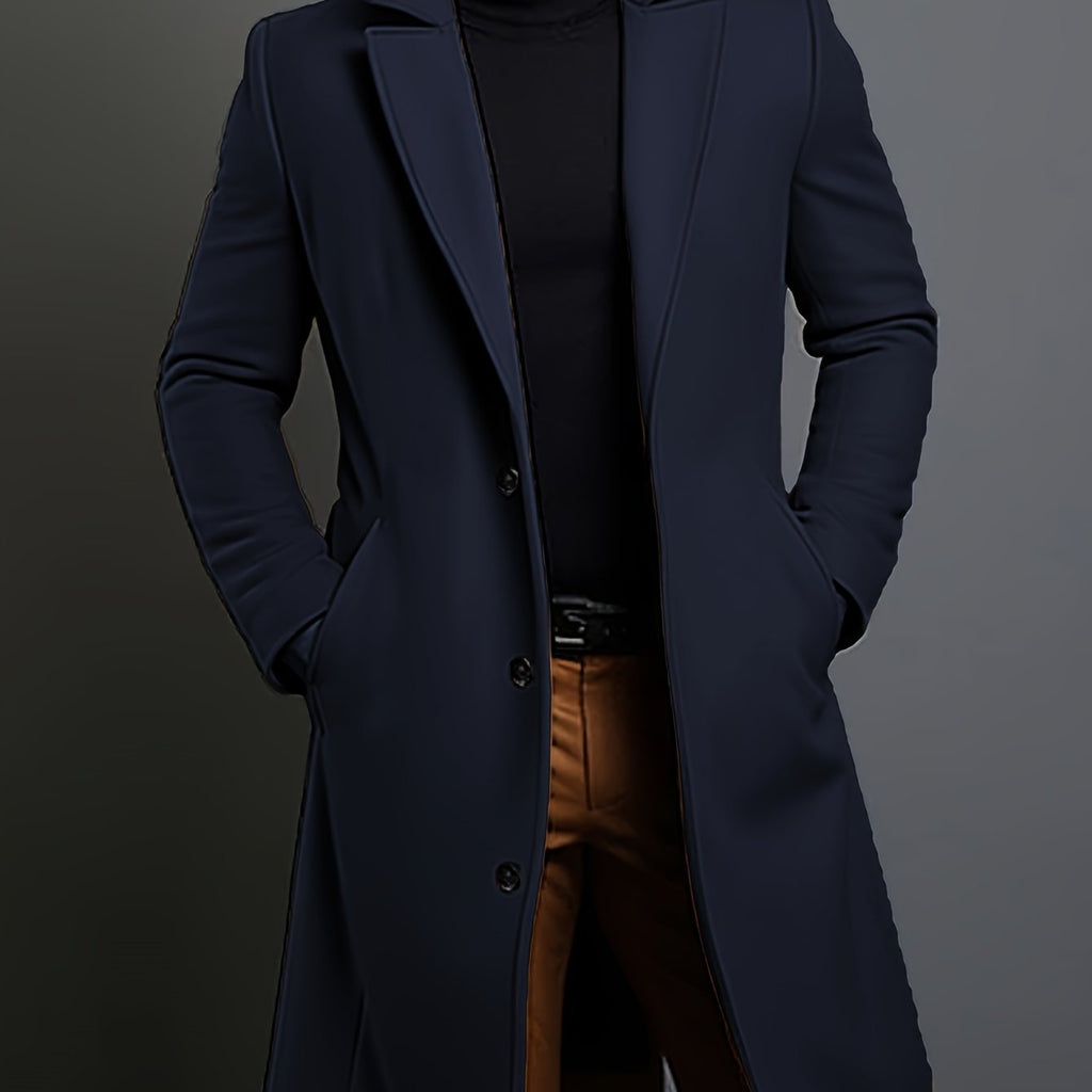 Tailored longline coat, product still life