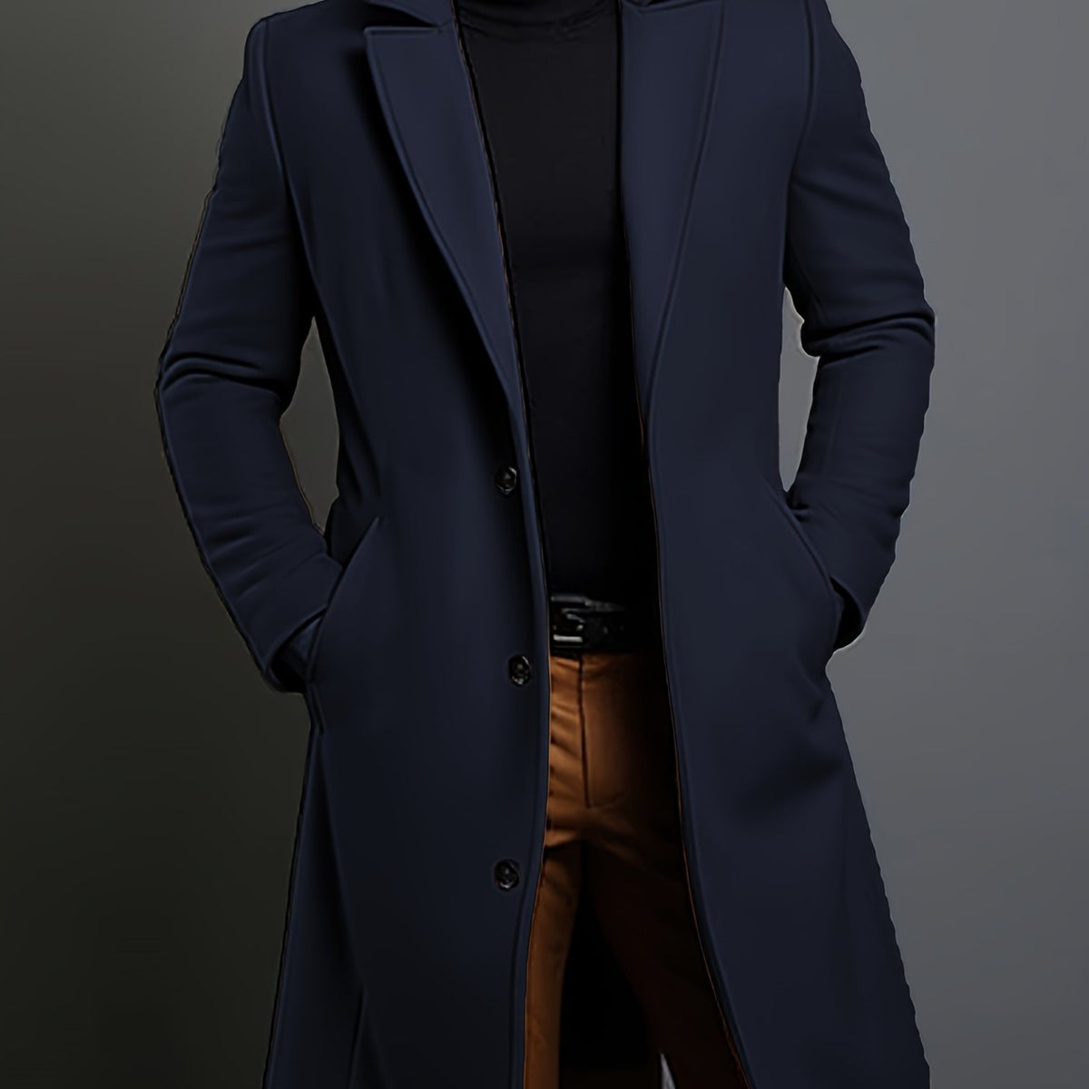 Tailored longline coat, product still life