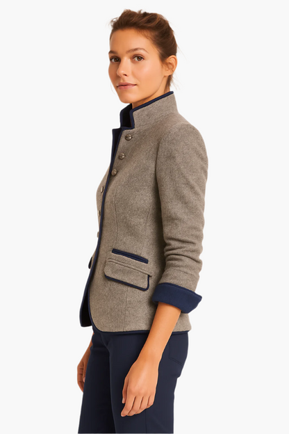 Light brown tailored blazer for women in a classic business cut