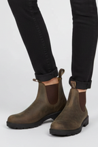 Chelsea boots with pull tabs, back view