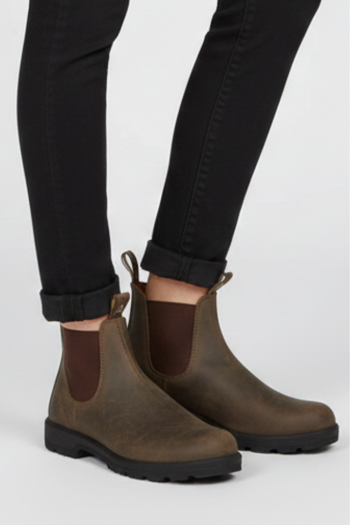 Close-up of pull tab on Chelsea boots