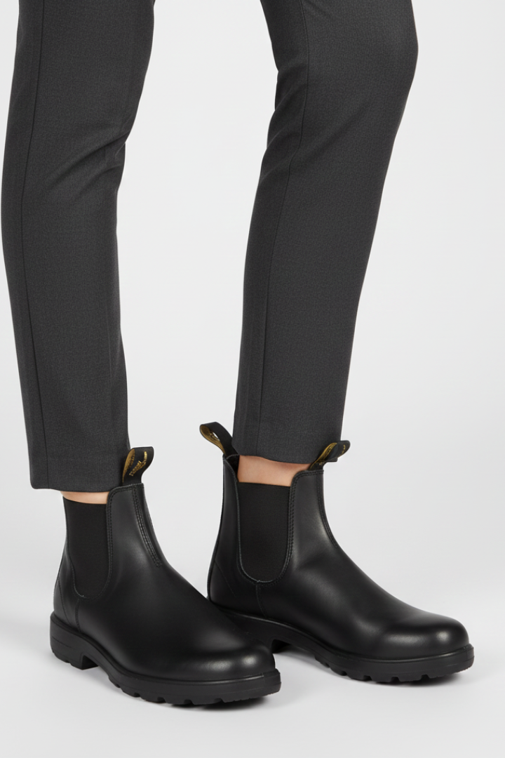 Chelsea boots with pull tabs, pair shown together