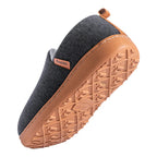 Fleece-lined slippers with cushioned footbed and hard outsole, product still life
