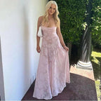 Women's black floral lace maxi dress with a sweetheart neckline