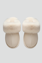 Women's plush-lined indoor slippers with textured non-slip sole