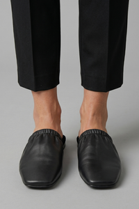 Octavia | Women's Leather Mules with Cap Toe