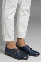 Leather slip-on loafers, product still life