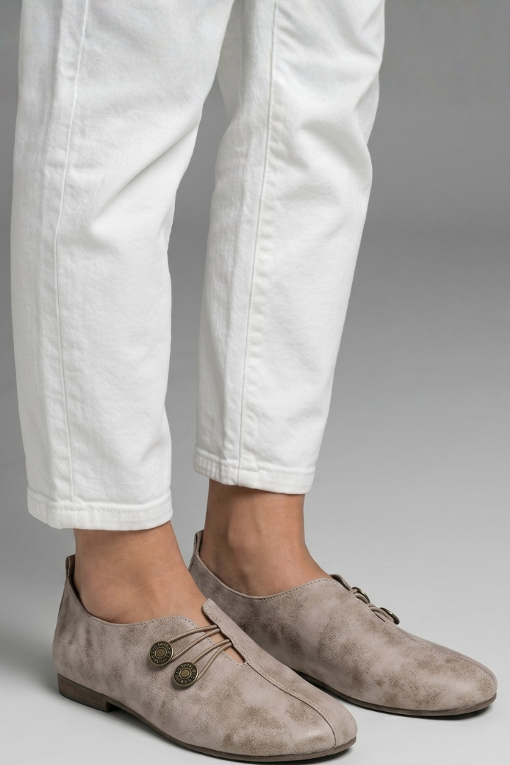 Leather slip-on loafers, product still life
