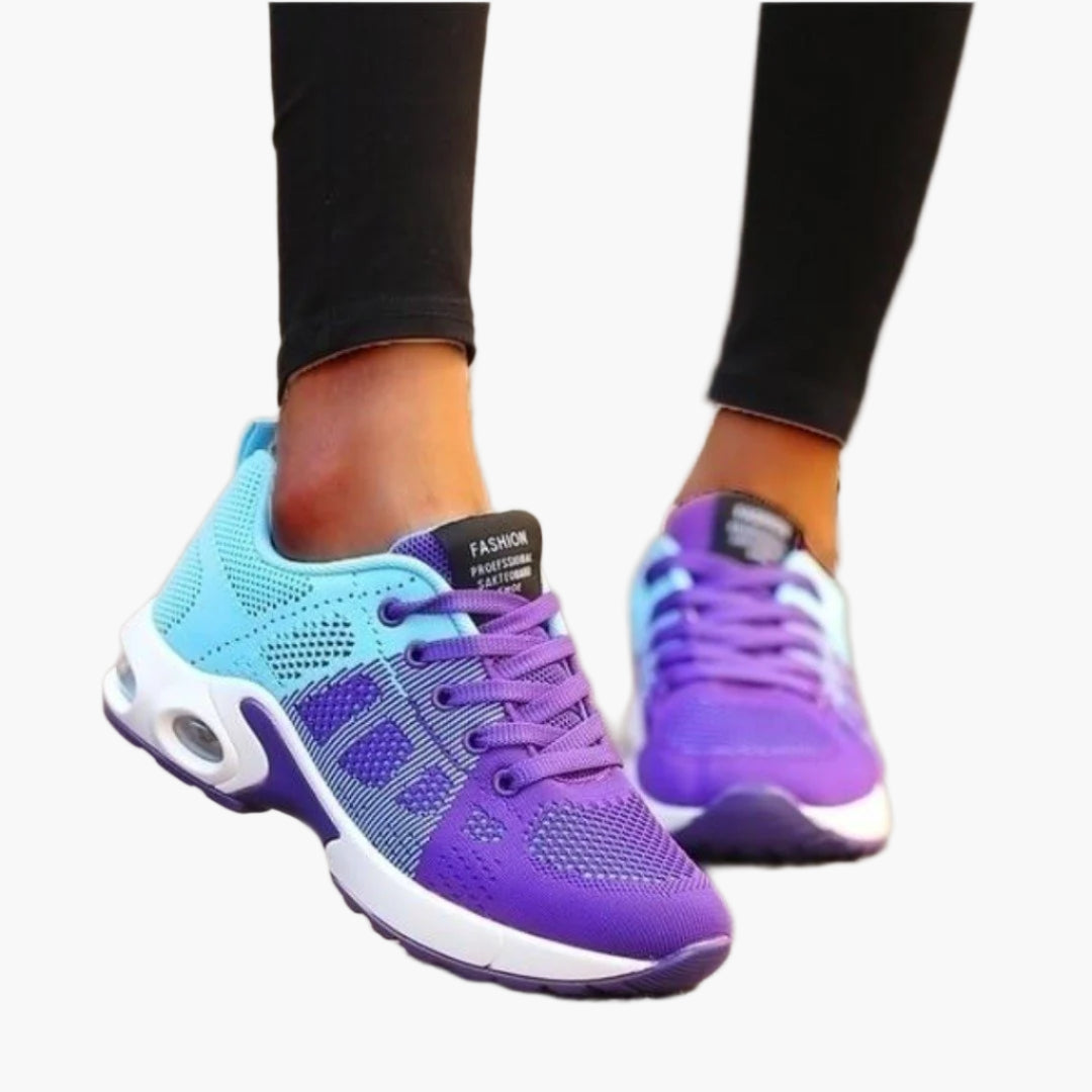 Women's pink and blue lightweight cushioned running trainers