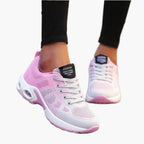 Women's pink and blue lightweight cushioned running trainers