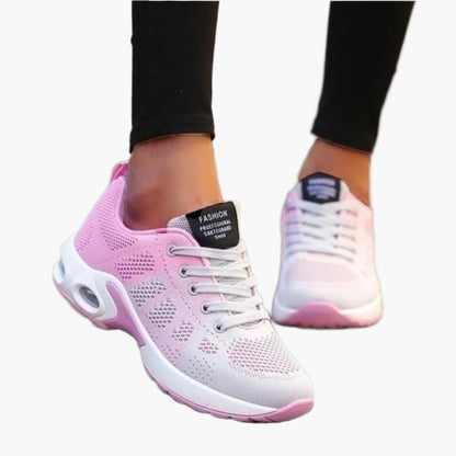 Women's pink and blue lightweight cushioned running trainers