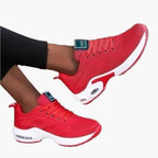 Women's pink and blue lightweight cushioned running trainers