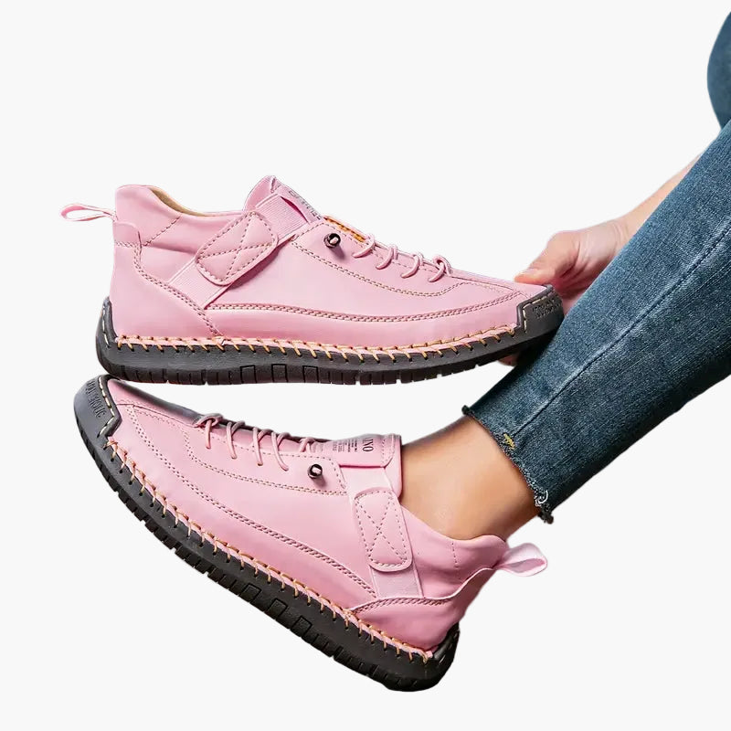 Women's beige wide fit chunky trainers with a cushioned sole
