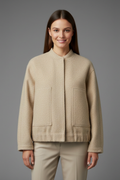 Women's oversized textured jacket with ribbed collar, product photo