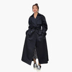 Women's khaki oversized double-breasted trench coat for autumn