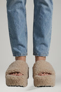 Platform wedge sandals, front view