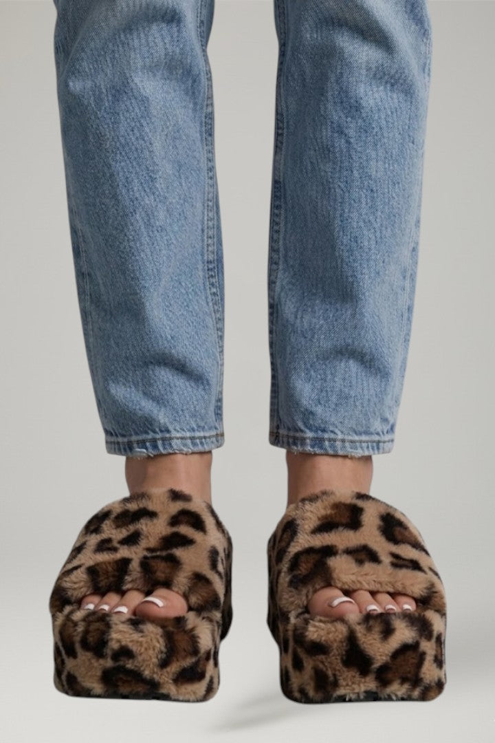 Platform wedge sandals, pair shown together