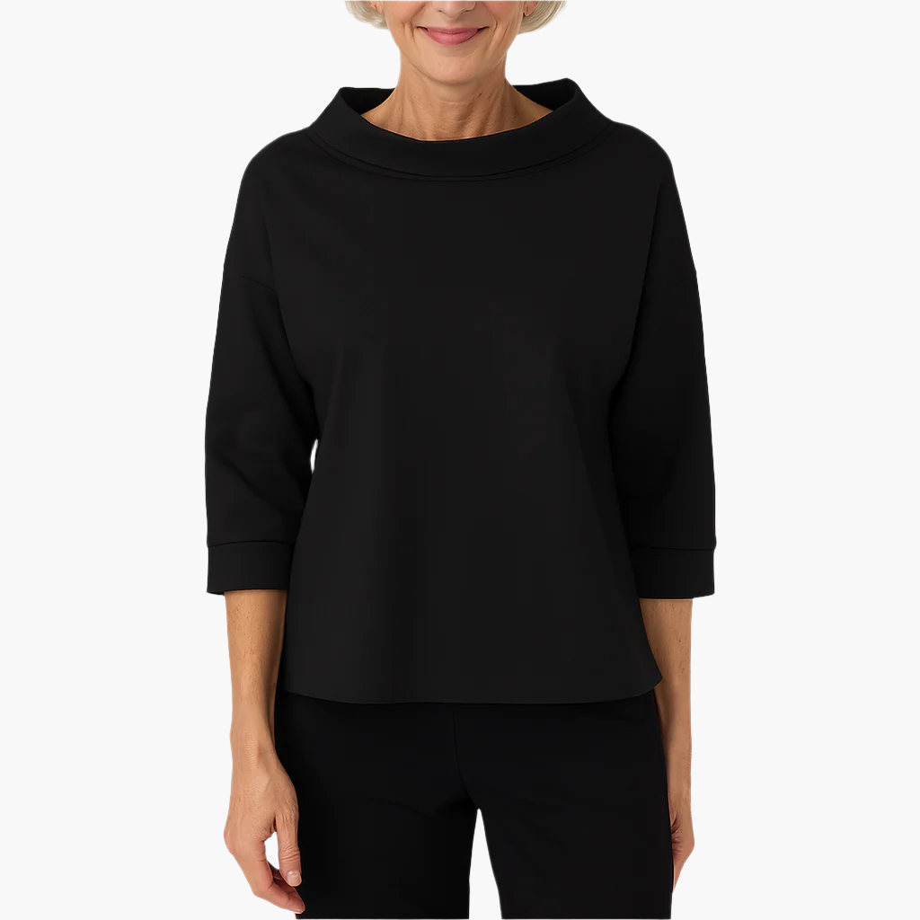 Women's stand collar long sleeve blouse in white