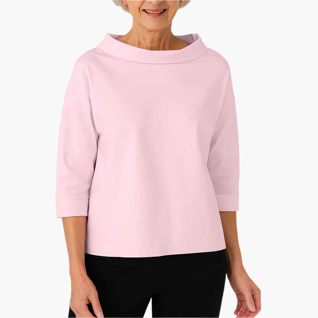 Women's stand collar long sleeve blouse in white