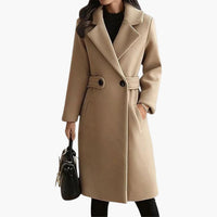 Cora | Women's Belted Slim Fit Longline Coat for Autumn Office Wear Daily