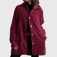 Laura | Women's Long Sleeve Corduroy Longline Button-Front Jacket