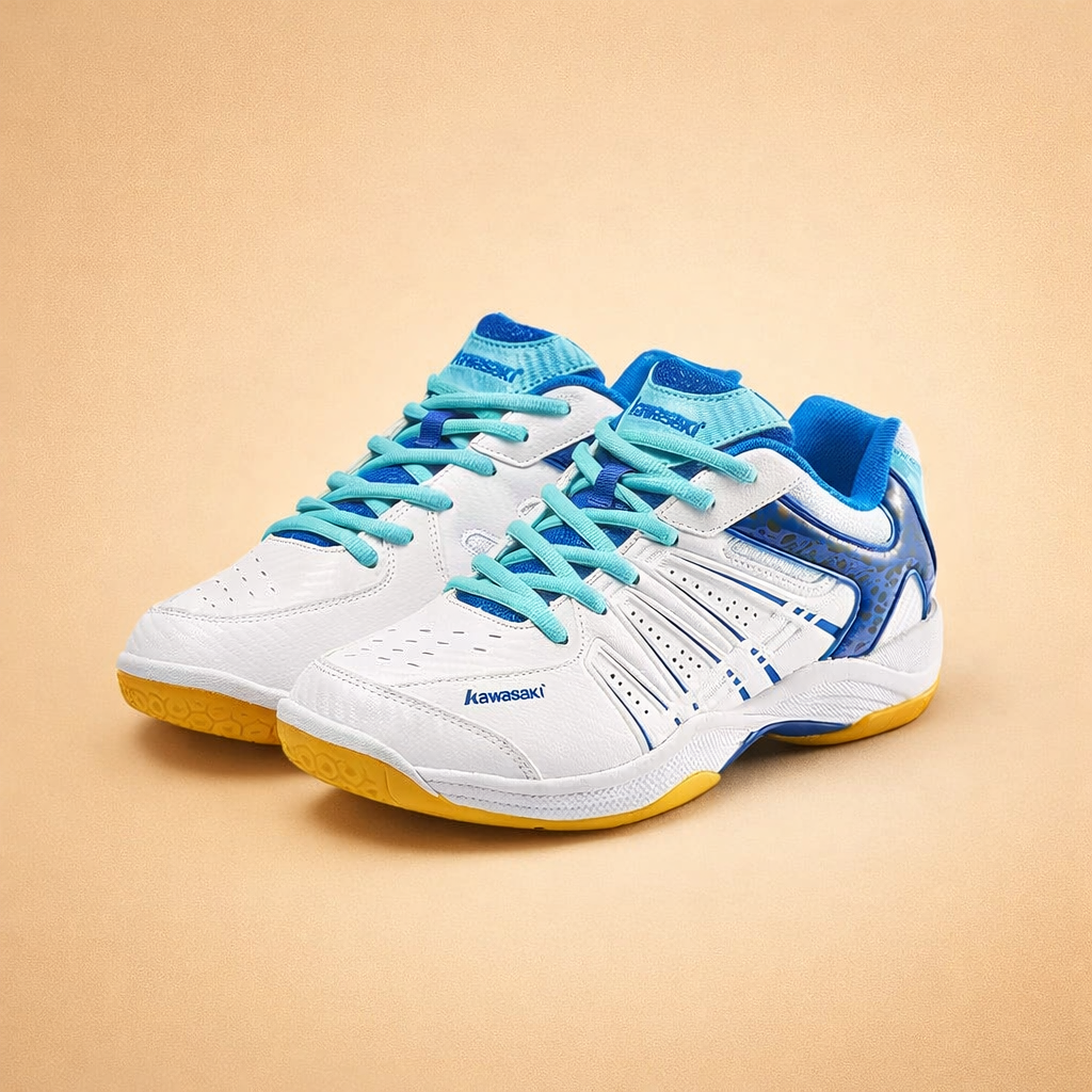 White men's lightweight sports trainers with an anti-slip sole